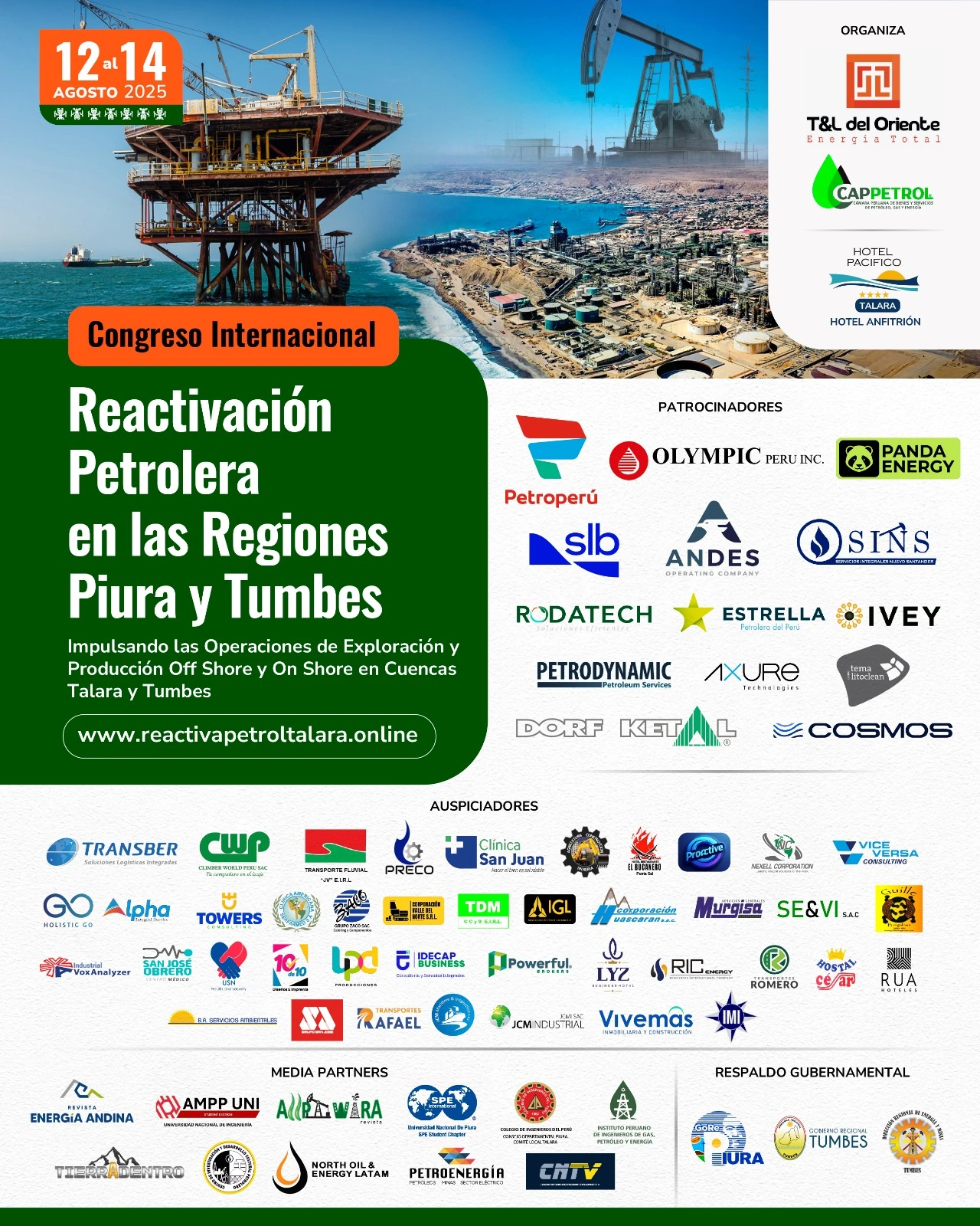 Congreso Internacional Reactivación Petrolera en la Región Piura - 12 al 14 Agosto 2025 - Hotel Pacifico Talara